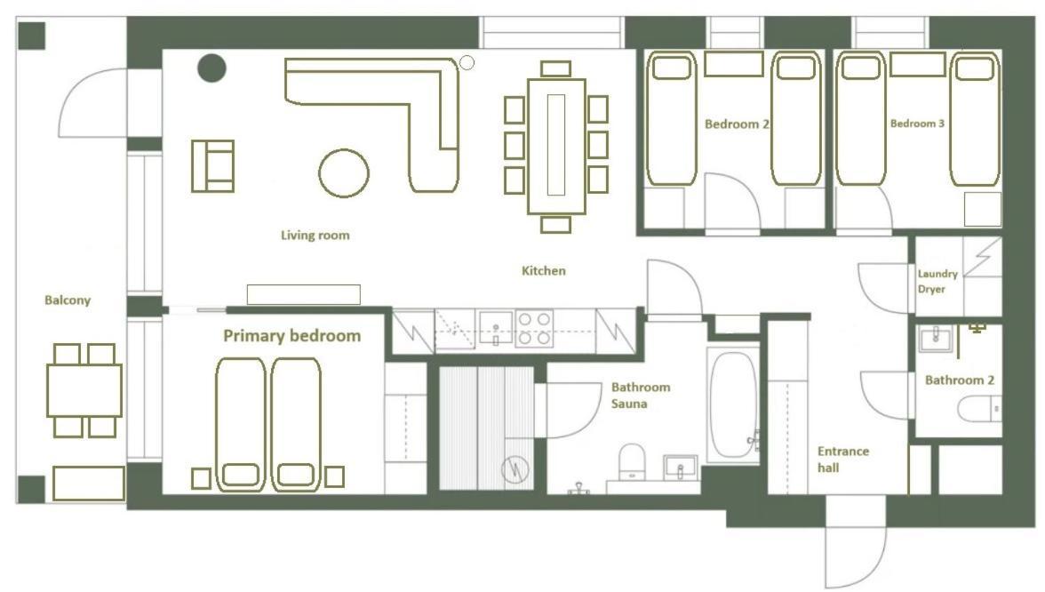 Tunturinlaita A4, Ski-in Ski-out 3xbedroom Levi